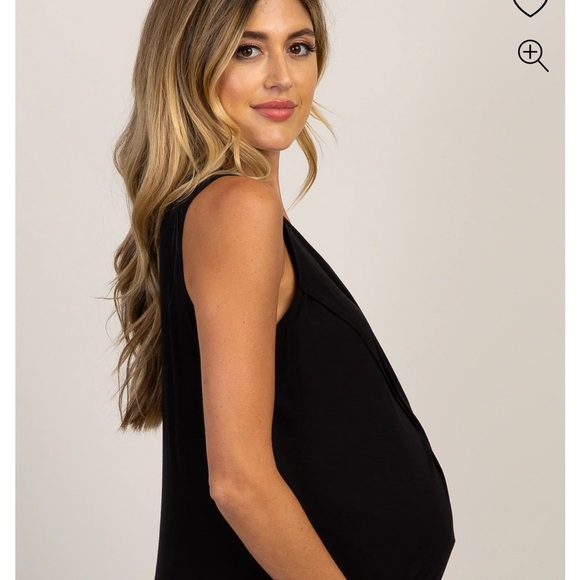 Pink blush black nursing tank top - Picture 3 of 6